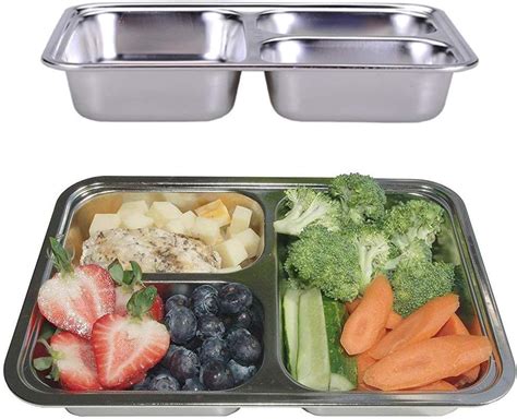 stainless steel divided lunch tray